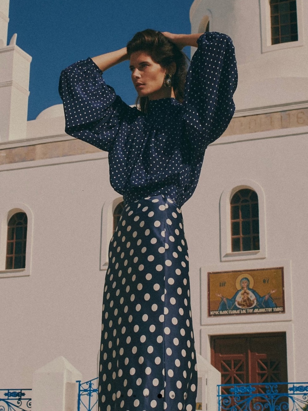 SAME Draped sleeve chiffon top